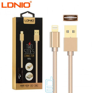USB кабель LDNIO LS24 lightning 1m золотистий