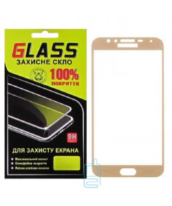 Защитное стекло Full Glue Samsung J4 2018 J400 gold Glass