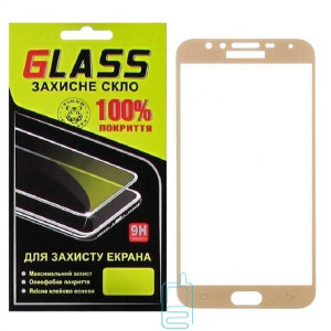 Защитное стекло Full Glue Samsung J4 2018 J400 gold Glass