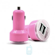 Автомобільний зарядний пристрій Short 2USB 2.1A pink