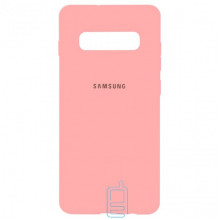 Чохол Silicone Case Full Samsung S10 G973 рожевий