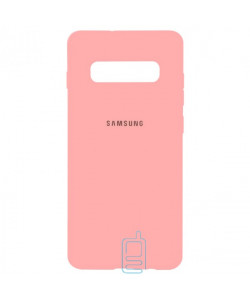 Чехол Silicone Case Full Samsung S10 G973 розовый