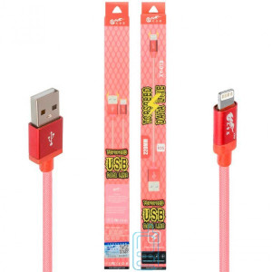 USB кабель King Fire XY-018 Apple Lightning 0.2m красный