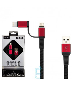 USB Кабель XS-007 2in1 Lightning, micro USB чорний