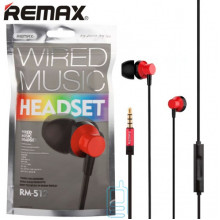 Наушники с микрофоном Remax RM-512 красные