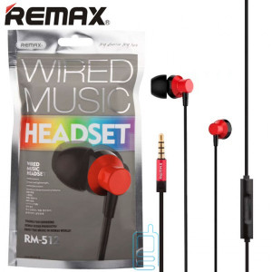 Наушники с микрофоном Remax RM-512 красные