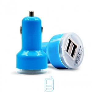 Автомобильное зарядное устройство Short 2USB 2.1A sky blue