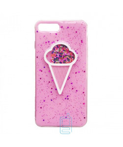 Чехол силиконовый Ice cream Apple iPhone 7 Plus, 8 Plus розовый