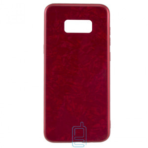 Чехол накладка Glass Case Мрамор Samsung S8 G950 красный