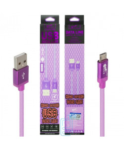 USB кабель King Fire FY-021 micro USB 1m фіолетовий