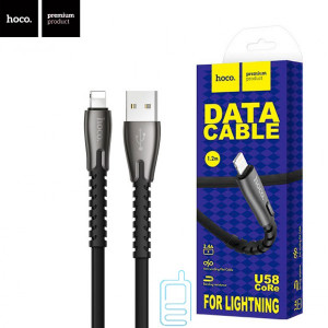USB кабель Hoco U58 ″Core″ Apple Lightning 1.2m черный