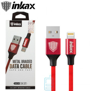 USB кабель inkax CK-27 Apple Lightning 1м червоний