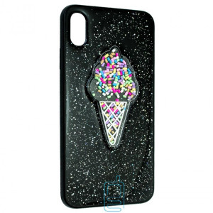 Чохол силіконовий Ice cream Apple iPhone X, XS чорний