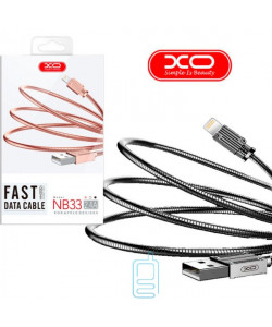 USB кабель XO NB33 Apple Lightning 1m серый