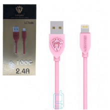 USB кабель Lenyes LC768i Apple Lightning 1m рожевий