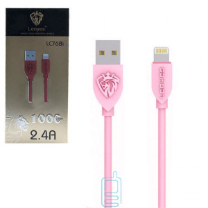 USB кабель Lenyes LC768i Apple Lightning 1m рожевий