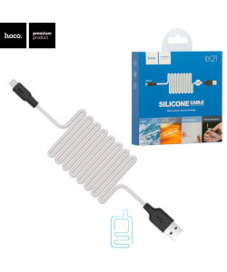 USB кабель Hoco X21 "Silicone" micro USB 1m чорно-білий