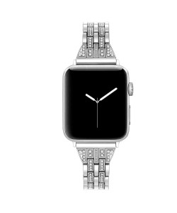 Ремешок металлический Apple Watch 42mm – Smart Buckle со Стразами (Стальной)