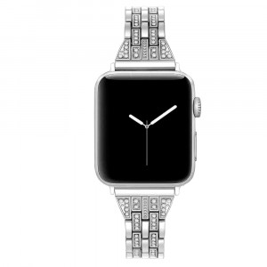 Ремінець металевий Apple Watch 44mm – Smart Buckle зі Стразами (Сталевий)
