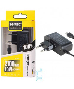 Мережевий зарядний пристрій Sertec ST-034 2.1A micro-USB black