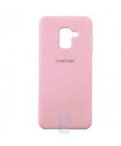 Чохол Silicone Case Full Samsung A8 Plus 2018 A730 рожевий
