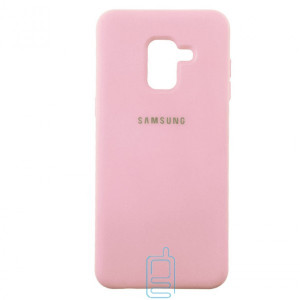 Чехол Silicone Case Full Samsung A8 Plus 2018 A730 розовый