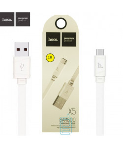 USB кабель Hoco X5 "Bamboo" Type-C 1m білий