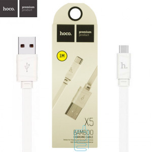 USB кабель Hoco X5 ″Bamboo″ Type-C 1m белый