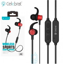 Bluetooth наушники с микрофоном Celebrat A8 черно-красные