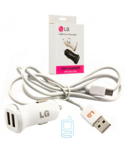 Автомобільний зарядний пристрій LG 2in1 2USB 3.1A micro-USB white