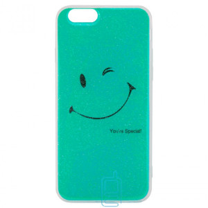 Чохол силіконовий Glue Case Smile shine iPhone 6, 6S бірюзовий