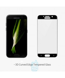 Защитное стекло 3D Samsung A3 2017 A320 black тех.пакет