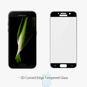 Защитное стекло 3D Samsung A3 2017 A320 black тех.пакет