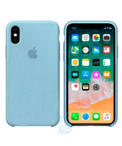 Чехол Silicone Case Apple iPhone X, XS светло-голубой 05