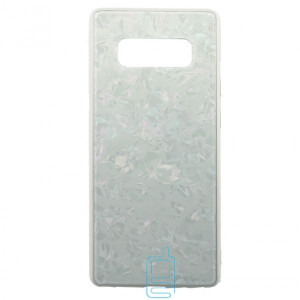 Чехол накладка Glass Case Мрамор Samsung Note 8 N950 белый