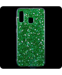 Чехол силиконовый Конфетти Samsung A40 2019 A405 зеленый