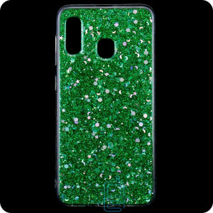 Чехол силиконовый Конфетти Samsung A40 2019 A405 зеленый