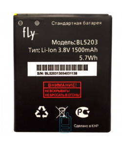 Аккумулятор Fly BL5203 1500 mAh Quad Miracle 2 IQ442 AAA класс тех.пакет