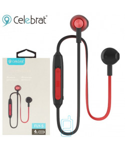 Bluetooth навушники з мікрофоном Celebrat FLY-5 чорно-червоні