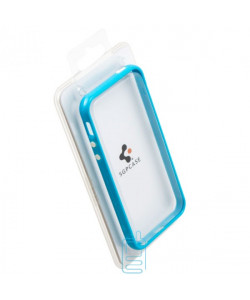 Чехол-бампер Apple iPhone 4 пластик голубой