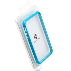 Чехол-бампер Apple iPhone 4 пластик голубой