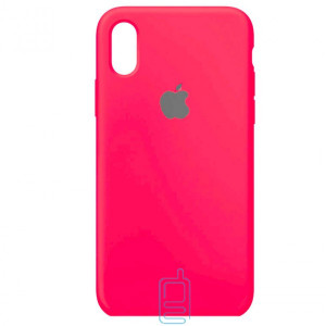 Чехол Silicone Case Full iPhone XS Max малиновый