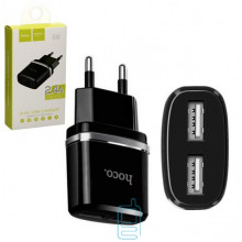 Сетевое зарядное устройство HOCO C12 Smart 2USB 2.4A black