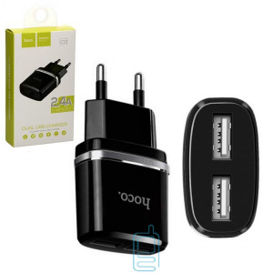 Сетевое зарядное устройство HOCO C12 Smart 2USB 2.4A black