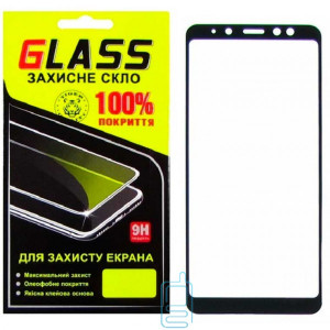 Захисне скло Full Glue Samsung A8 Plus 2018 A730 black Glass
