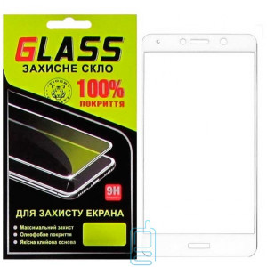 Защитное стекло Full Screen Huawei Y7 2017 white Glass