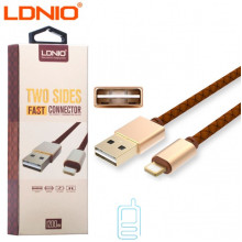 USB кабель LDNIO LS25 lightning 1.2m коричневий