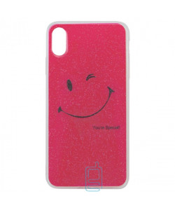 Чехол силиконовый Glue Case Smile shine iPhone XS Max розовый
