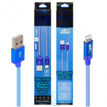 USB кабель King Fire FY-020 Apple Lightning 1m синий