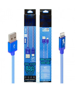 USB кабель King Fire FY-020 Apple Lightning 1m синій